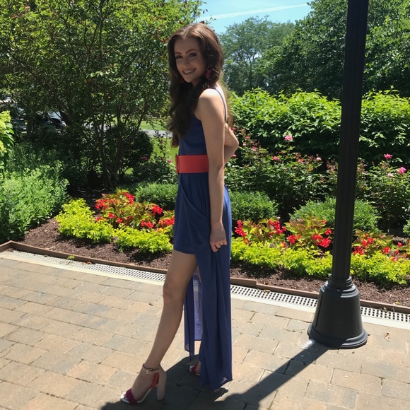 Periwinkle Romper w/ Overskirt - Picture 2 of 8